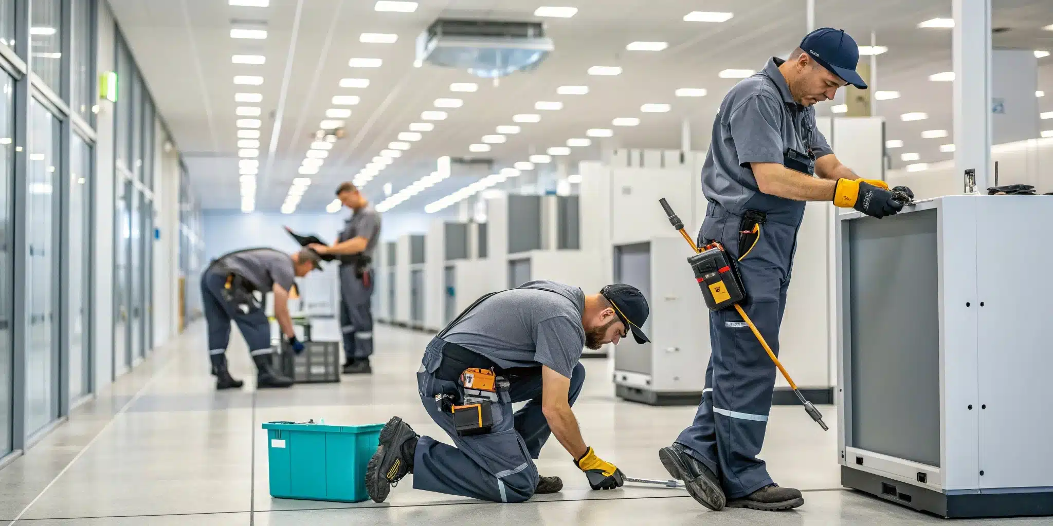 a group of facility maintenance workers